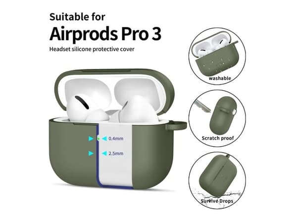 TECH-PROTECT SILICONE HOOK APPLE AIRPODS PRO 3 OLIVE GREEN