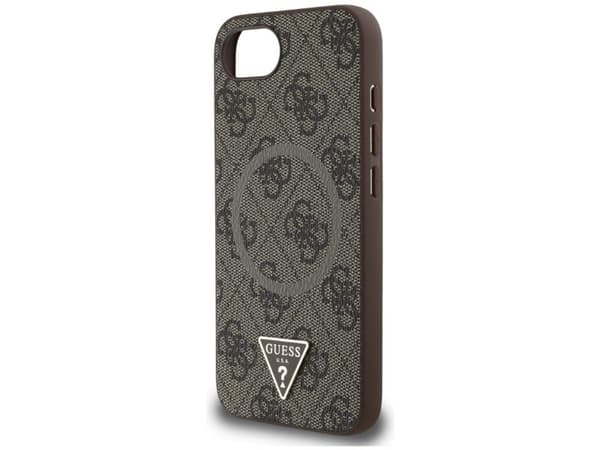 Guess 4G Ring Triangle Logo MagSafe-etu til iPhone 16e - Brun