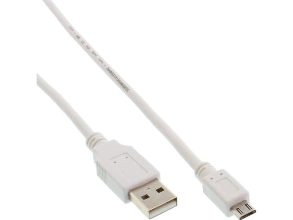 InLine 1m USB 2.0 A-microB m/m, 1 m, USB A, Micro-USB B, USB 2.0, Man/Femal, Vit