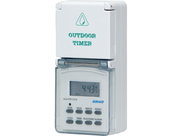 Orno elektronisk tidprogrammerare (Schuko) 8 program IP44