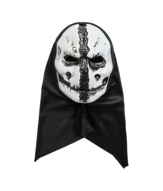 Sort og hvid skelet maske