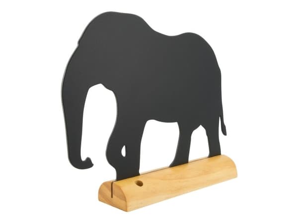 Securit® silhuet ELEFANT bordskilt i sort