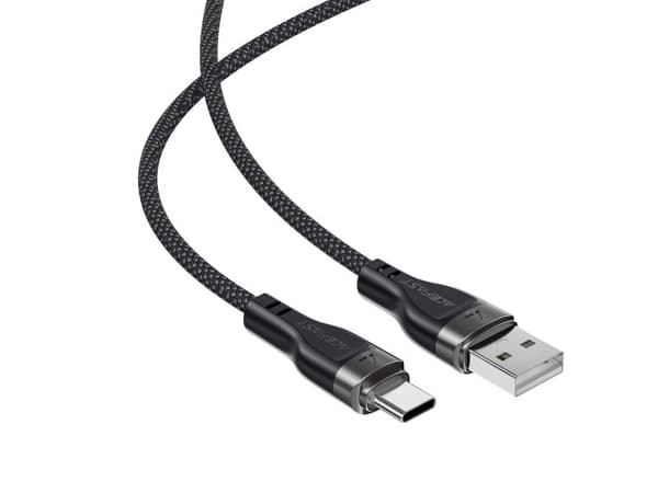 Acefast C11-04 USB-A - USB-C 3A-kabel 1,2 m magnetflett - svart