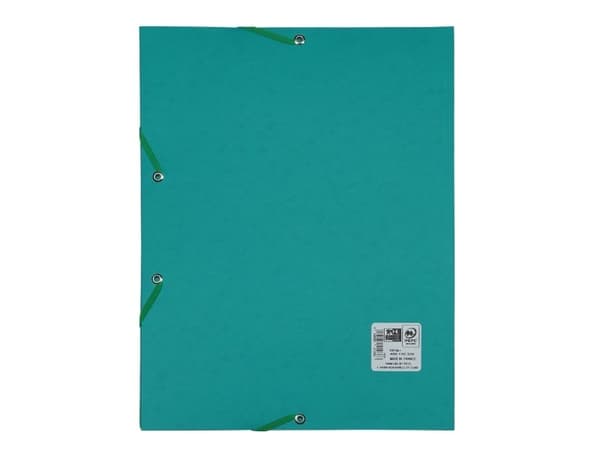 Elastisk pärm 3 flikar Oxford TOPFILE+ m. tryck A4 turkos