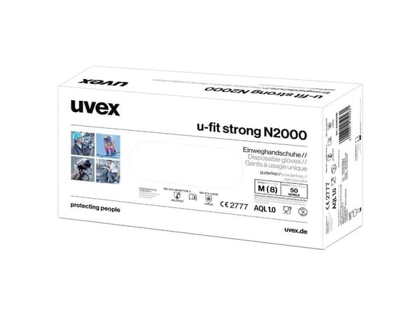 Handskar UVEX U-FIT N2000, blå, storlek medium