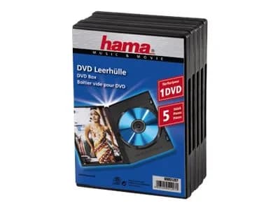Hama - Cd-böcker för lagring av DVD'er - sort (pakke med 5)