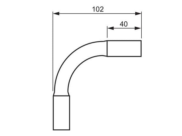 ABB Rørbøjning 90° Ø20mm, halogenfri