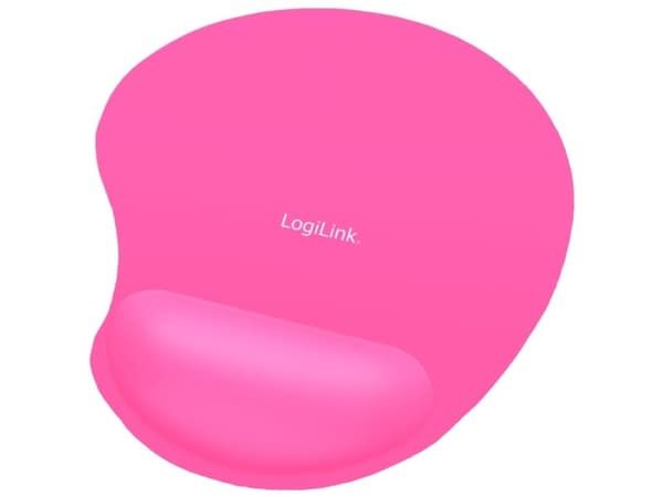 LogiLink GEL Mouse Pad with Wrist Rest Support - Musematte med håndleddsstøtte - rosa