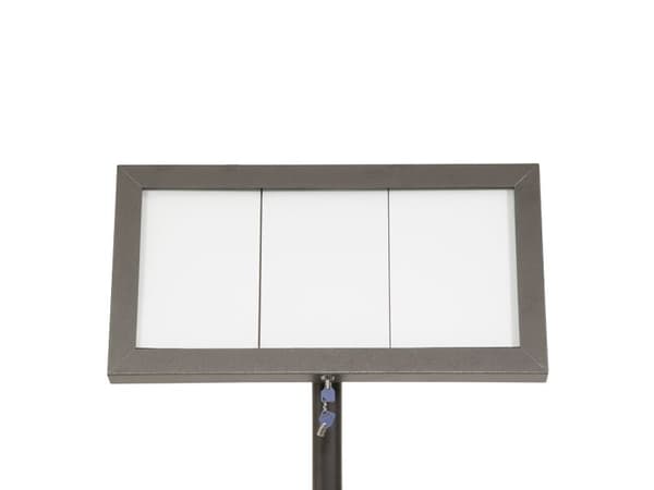 Securit® COATED STEEL LED Informationsdisplay 135 til 3xA4, sort - komplet kit