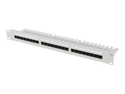PATCH PANEL 24 PORT 1U 19" CAT.6A UTP MED KABELORGANISATOR GRÅ LANBERG