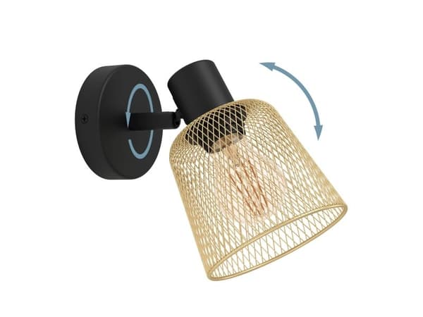 EGLO COSLADA VÆG E27 SORT MESSING
