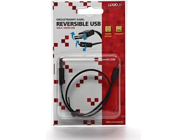 USB Logo-kabel USB-A - 0,3 m svart