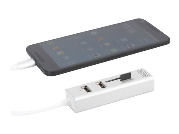DIGITUS DA-70243 - Hub - 3 x USB 2.0 - stasjonær