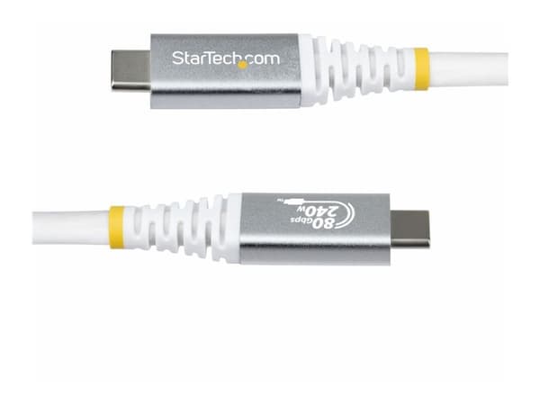 StarTech.com CC150CM80GUSB4CABLEW, 1,5 m, USB C, USB C, USB4 Gen 4x2, 80 Gbit/s, valkoinen