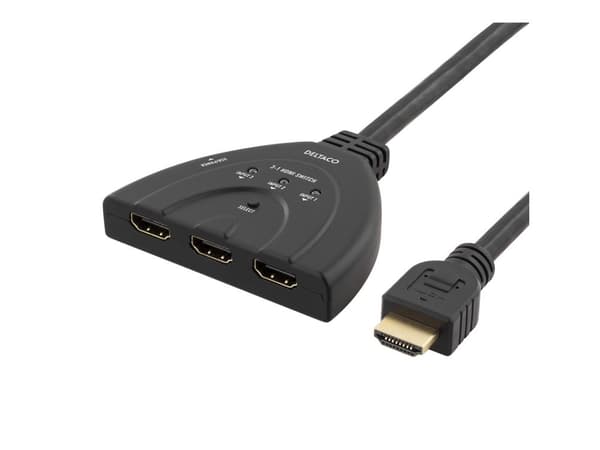DELTACO HDMI-7044 - Video/audio switch - 3 x HDMI - stasjonær