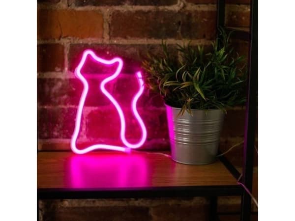 Vegglys Neon LED Light Kate rosa flaggermus + USB FLNE04 Forever Light