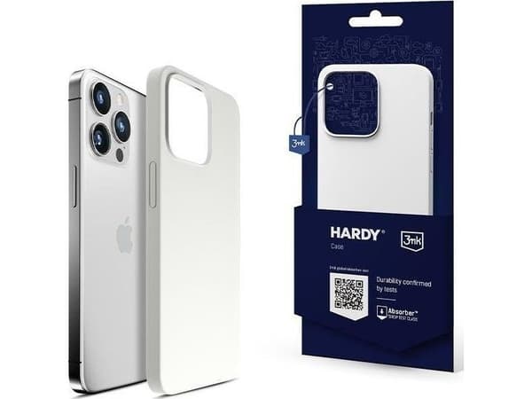 3mk Hardy Silicone MagCase för iPhone 14 Pro Max - Vit