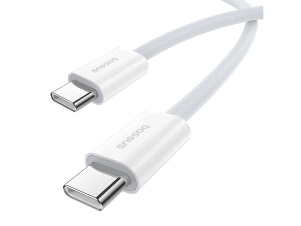 Baseus Superior, 2 m, USB C, USB C, 480 Gbit/s, Valkoinen