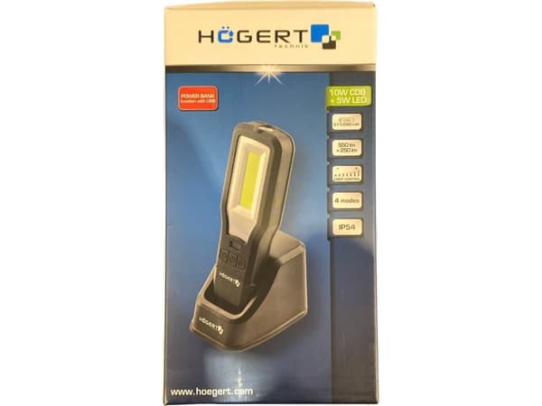 Högert Technik Verkstedslampe med LED USB-sokkel