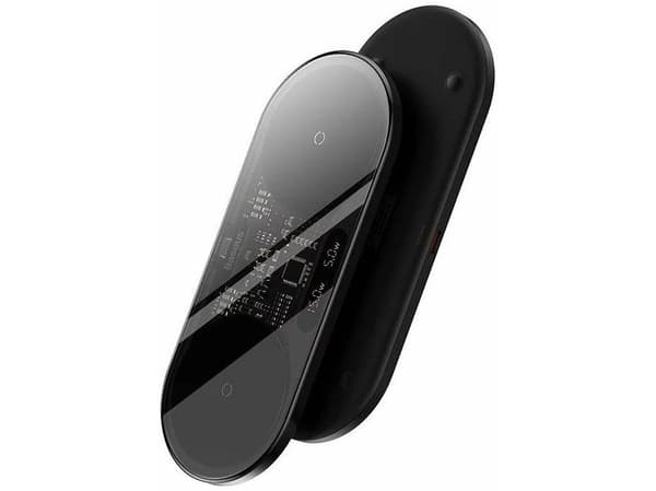 Baseus digital LED-display Kettős Qi-kabel utan nätadapter, 20W