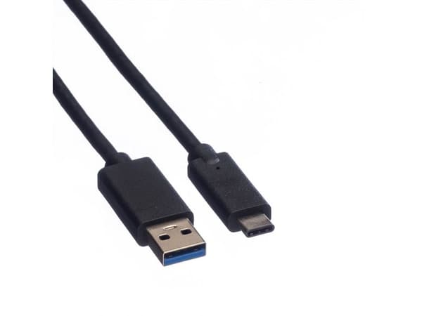 ROLINE USB 3.1 Cable, A-C, M/M 0.5 m, 0,5 m, USB A, USB C, USB 3.2 Gen 1 (3.1 Gen 1), 5 Gbit/s, Sort