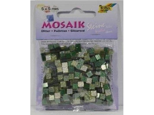 Mosaikpärlor glitter 5x5 mm grön