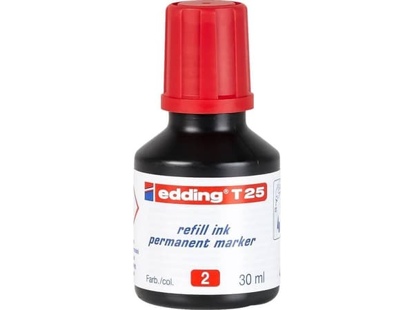 Edding T-25, Rød, Sort, Rød, Hvit, 30 ml, CE, 1 stykker