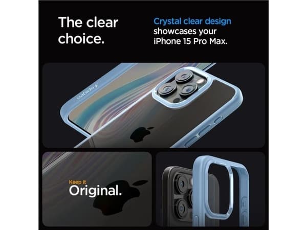 Spigen Ultra Hybrid-etu iPhone 15 Pro Max - lys blå