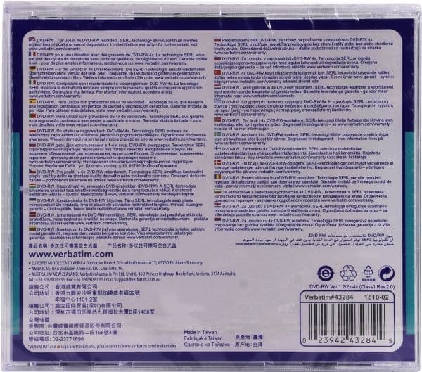 Verbatim DataLifePlus - 5 x DVD-RW - 4,7 GB 4x - cd-levyt
