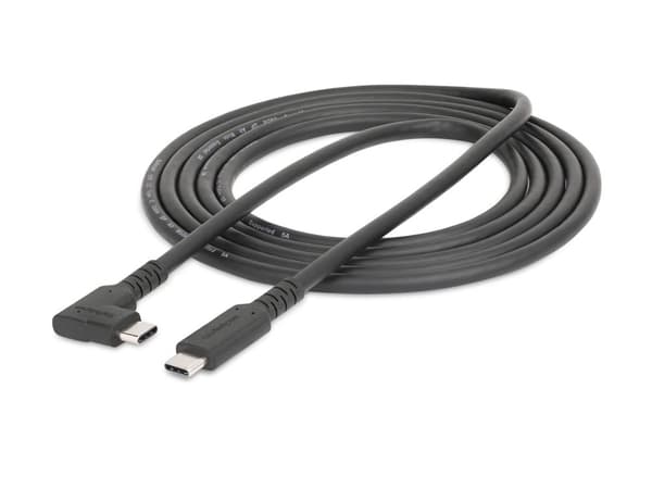 StarTech.com 6ft (2m) Rugged Right Angle USB-C Cable, USB 3.2 Gen 1 (5 Gbps), USB C to C Data Transfer Cable, 4K 60Hz DP Alt Mode, 100W Power Deliv...