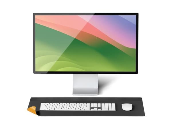 Native Union DESK-MAT-BLKKFT, Sort, Orange, Monokromatisk, Polyester, Polyuretan, Skridsikker bund