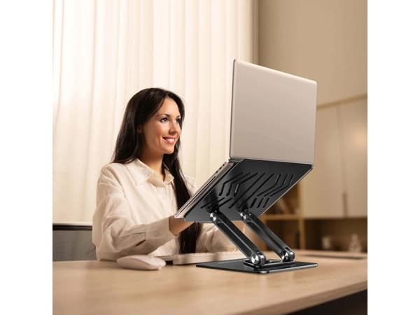 Wozinsky 360° laptopstativ + telefonholder, svart