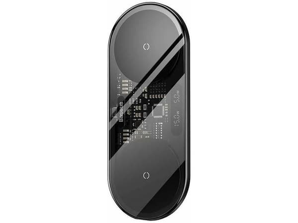 Baseus 2In1 20W Digital Led Display, Innendørs, USB, Trådløs lading, Sort