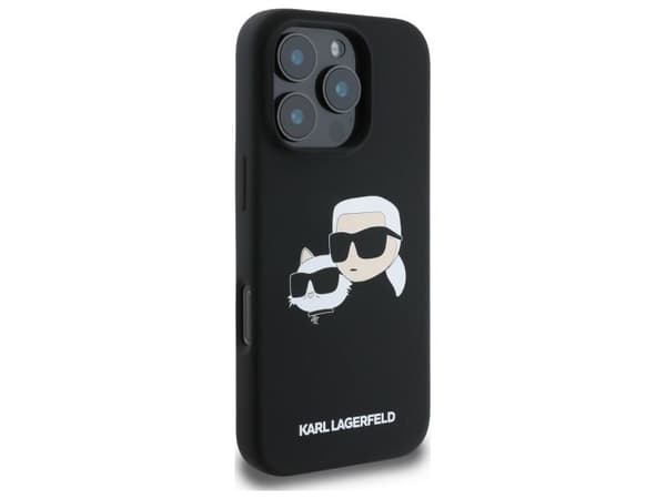Karl Lagerfeld Neste silikoni Double Heads MagSafe Apple iPhone 16 Pro Max Case Musta