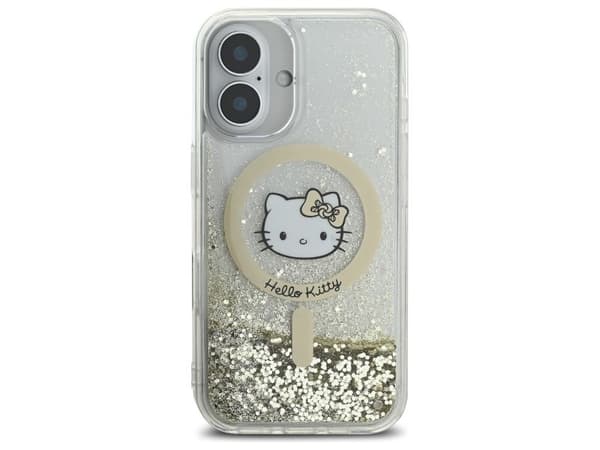 Hello Kitty Liquid Glitter Fever MagSafe iPhone 16-deksel - gull