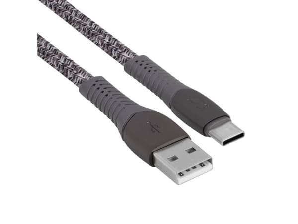 Rivacase PS 6102 GR12, 1,2 m, USB C, USB A, USB 2.0, 0,48 Gbit/sek, Grå