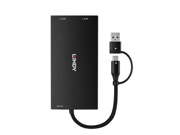 Sovitin - Lindy USB Tipo A/C į Dviejų HDMI 4K60 Keitiklį 100W