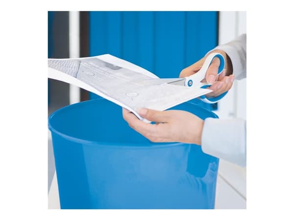 Leitz WOW - Avfallskurv - 15 L - håndtak - polypropylen (PP), polystyren - blå metallic