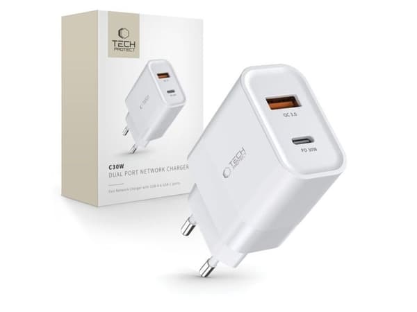 Tech-Protect lader 1x USB-A 1x USB-C 3 A (9589046926792)