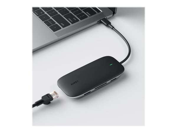 Aukey Unity Link PD III - Dokkingstasjon - USB-C - HDMI - 1GbE
