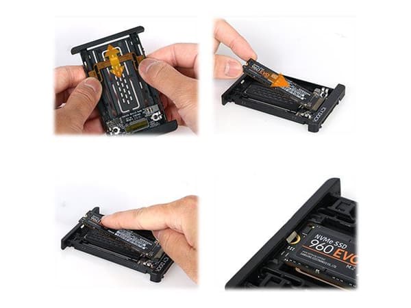 Icy Dock MB705M2P-B, SSD-skap, M.2, M.2, 32 Gbit/sek., Sort
