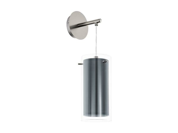 EGLO PINTO TEXTIL vegglampe E27 BS/grå/klar