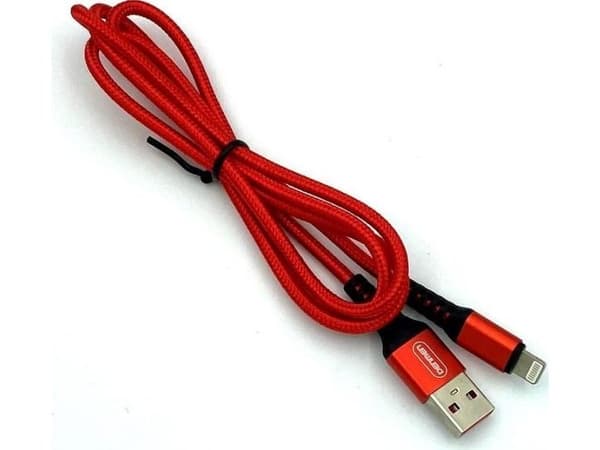 USB-kabel Denmen USB-A til microUSB 1 m rød (29354)