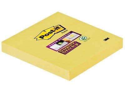 Sticky notes, Post-it Super Sticky Notes, BxL: 76 x 76 mm, gul, pack med 12 st