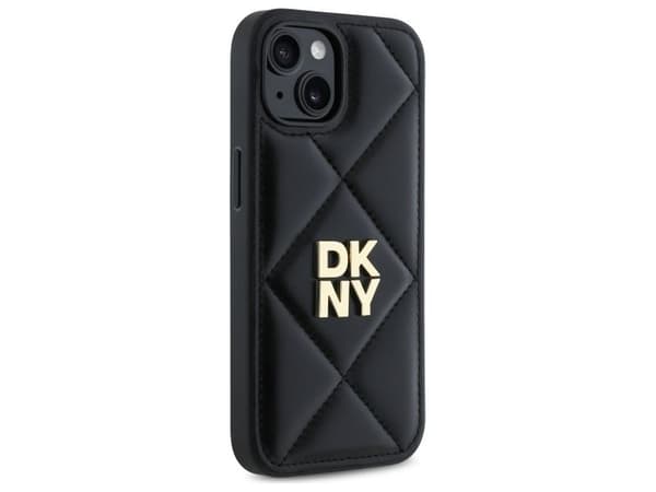 DKNY quiltet stack-logo iPhone 14-etui - svart