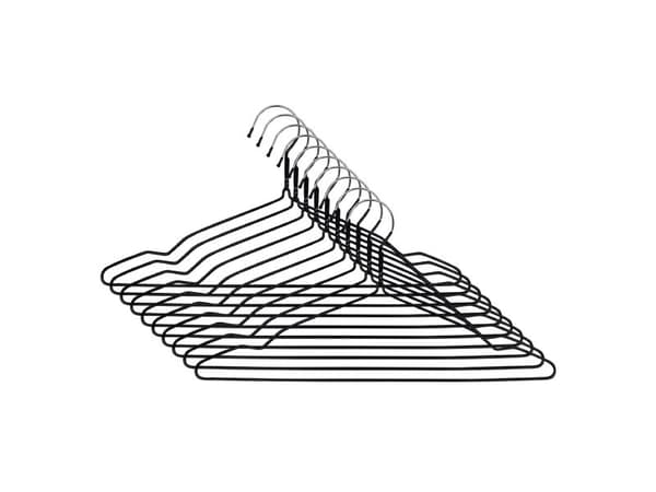 PVC DIPPED HANGER LSMD074 BLACK 10 PCS