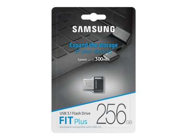 Samsung FIT Plus MUF-256AB - USB-flashstasjon - 256 GB - USB 3.1