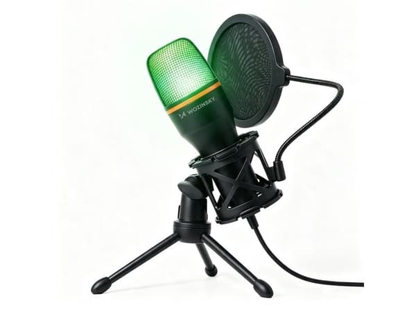 Wozinsky Studio Gaming USB Computer Microphone with RGB Stand - Black