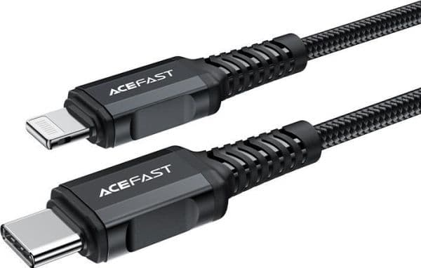 Acefast MFI kaapeli USB Type C - Lightning 1.8m, 30W, 3A musta (C4-01 C Black)