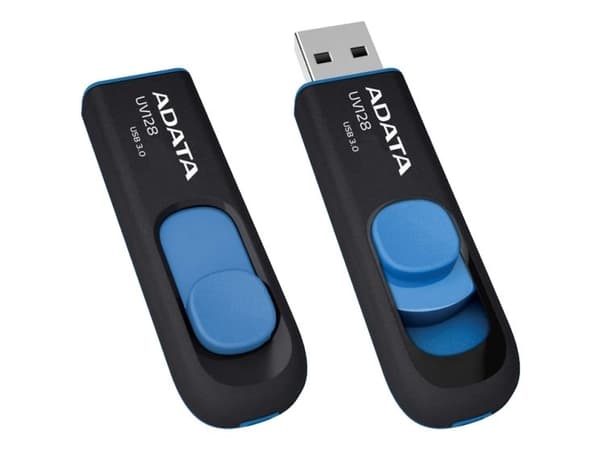 ADATA DashDrive UV128 - USB flash-enhet - 64 GB - USB 3.0 - svart, blå